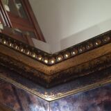 Beveled mirror frame gilded wooden 80 x 67cm.