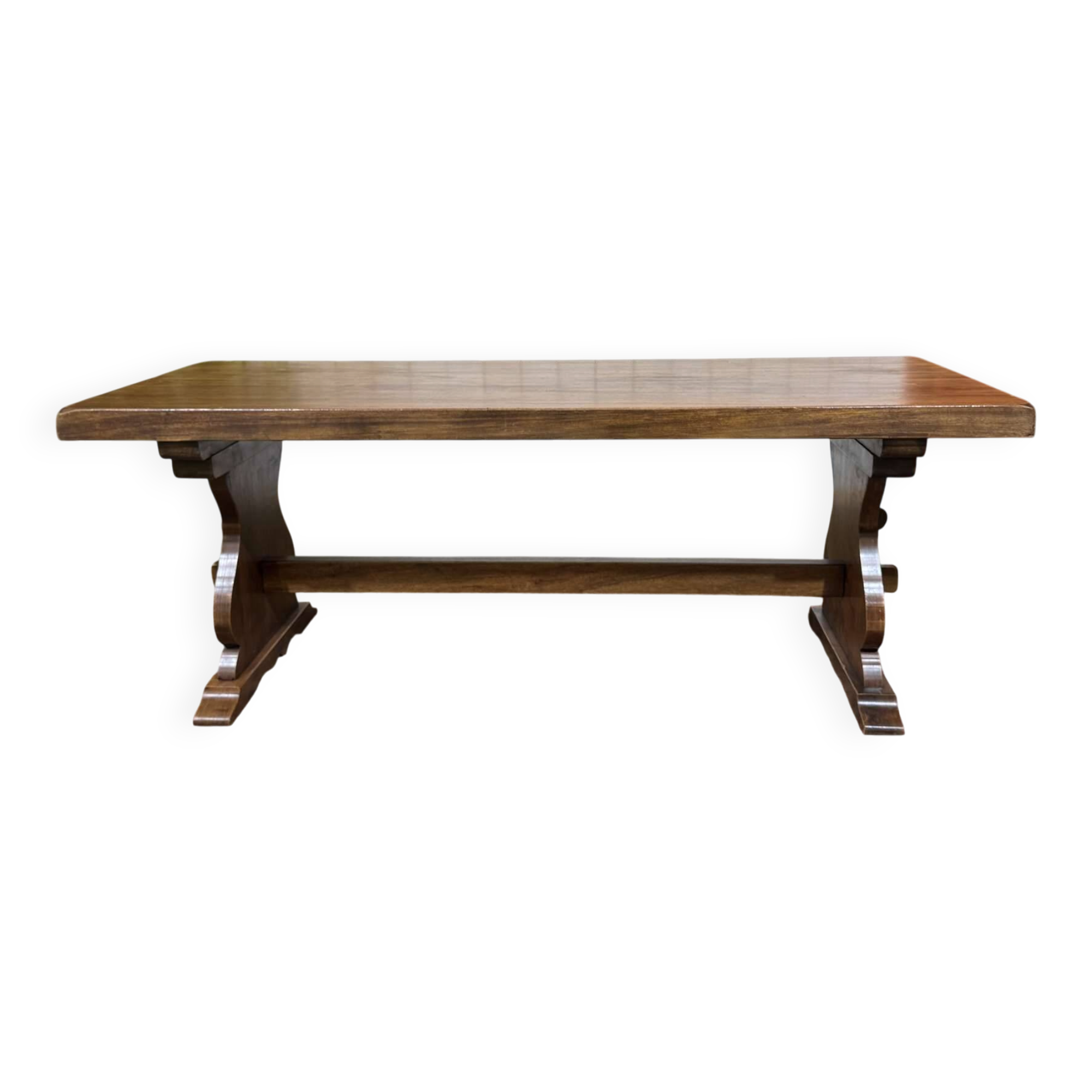 1970s mahogany monastery table - L=2m W=80cm H=75cm