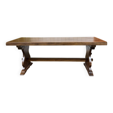 Table monastère en acajou des années 1970 - L=2m l=80cm H=75cm
