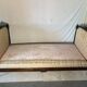 Antique Louis XVI style daybed in carved wood and patterned fabric