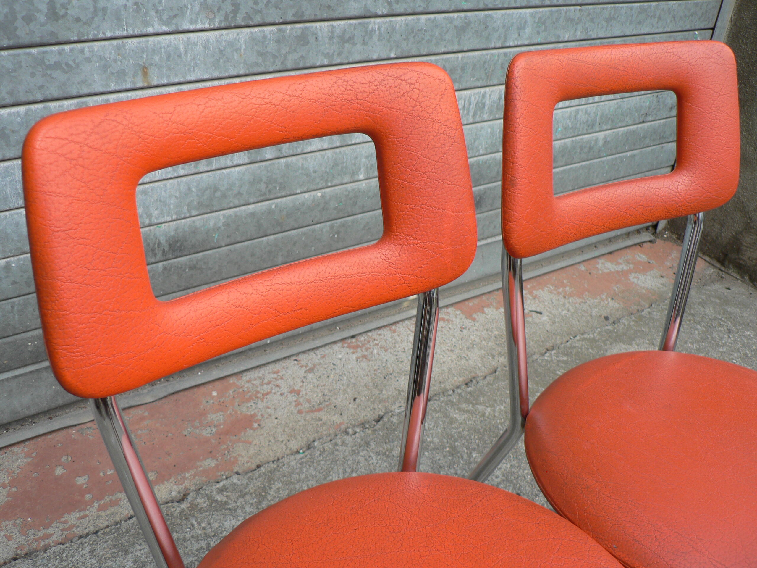 Lot of 2 vintage Orange chairs