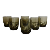 Set de 6 verres à eau en verre fumé