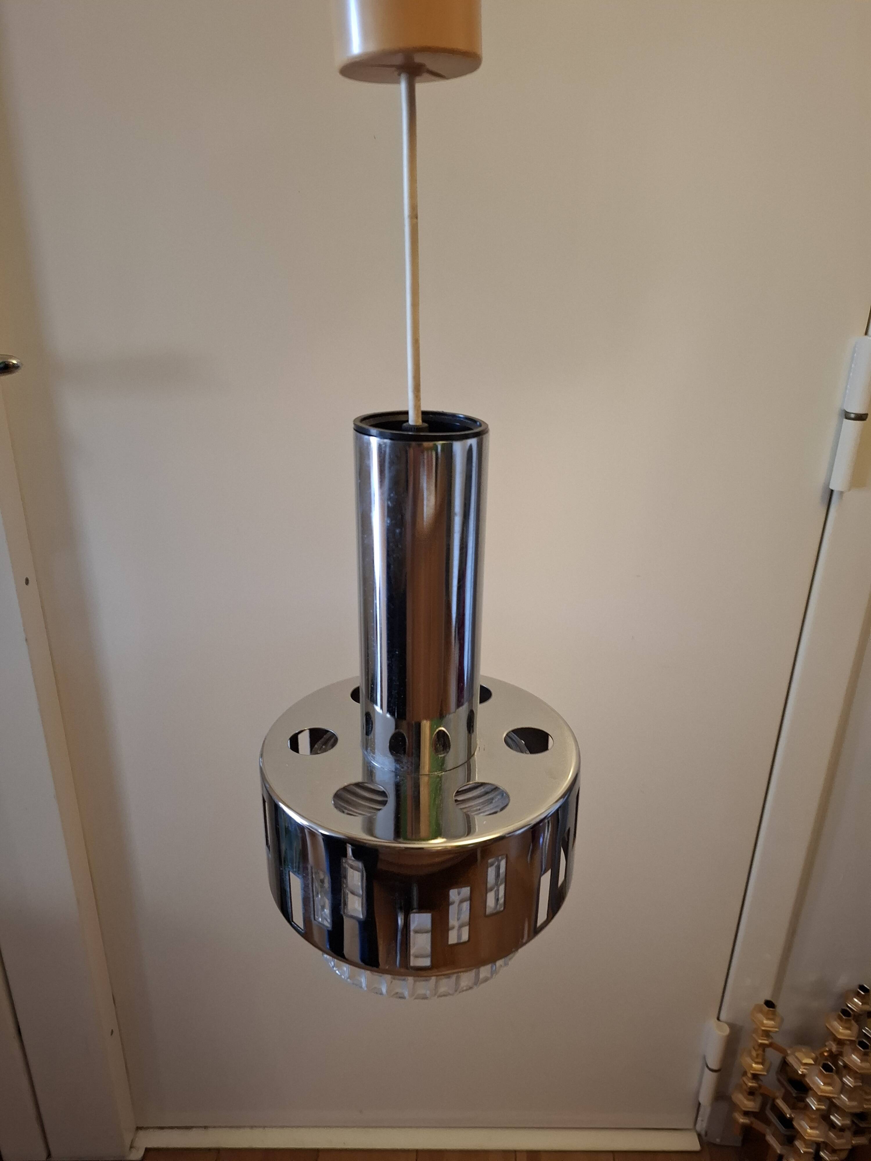 Suspension en metal chromé années 70'S RAAK