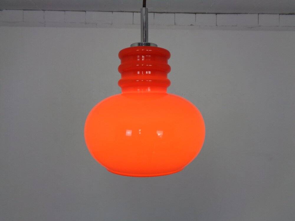 Glass ceiling lamp from Peill & Putzler, 1960s