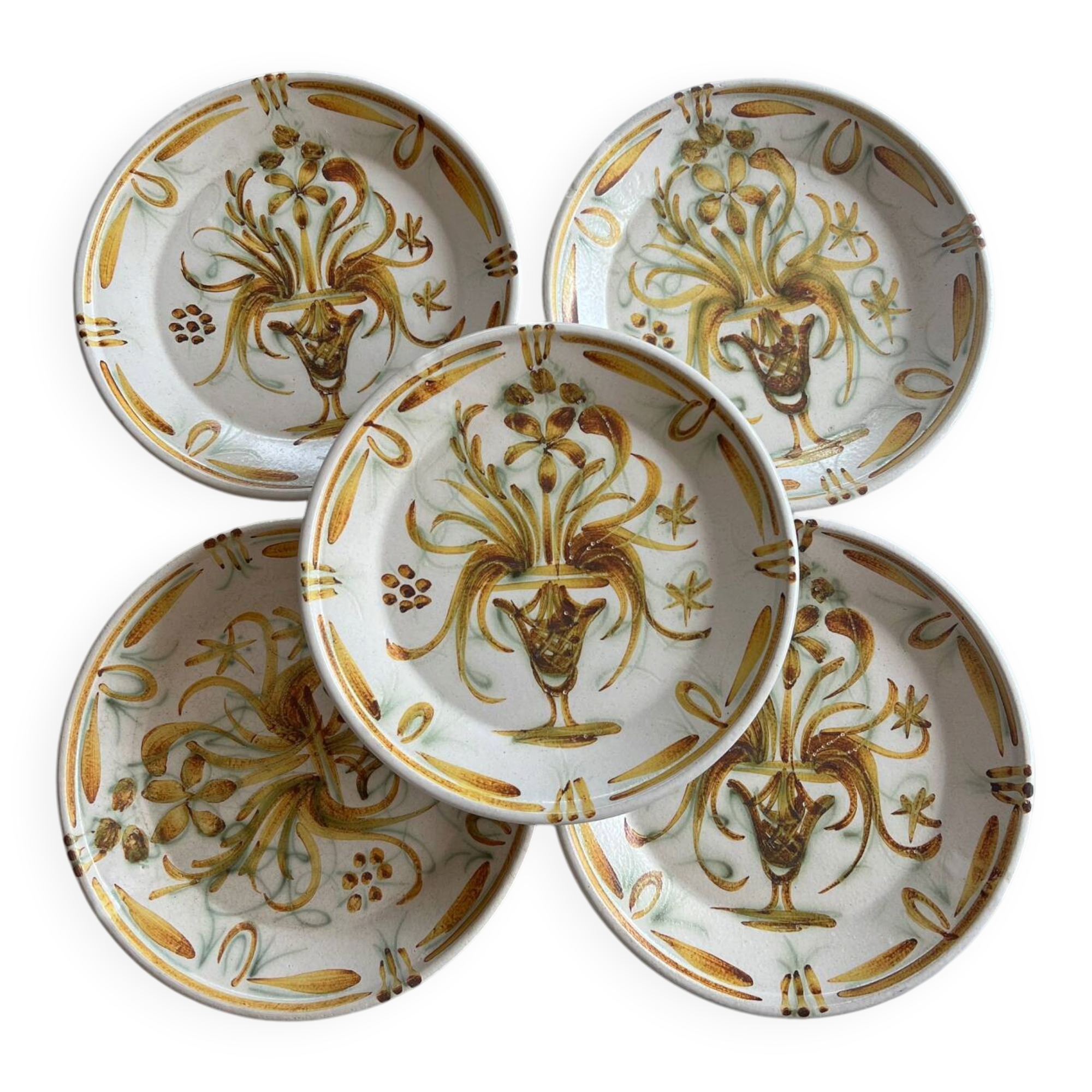 Keraluc Quimper Stoneware Dessert Plates