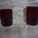 Set of 15 stemmed glasses year 70