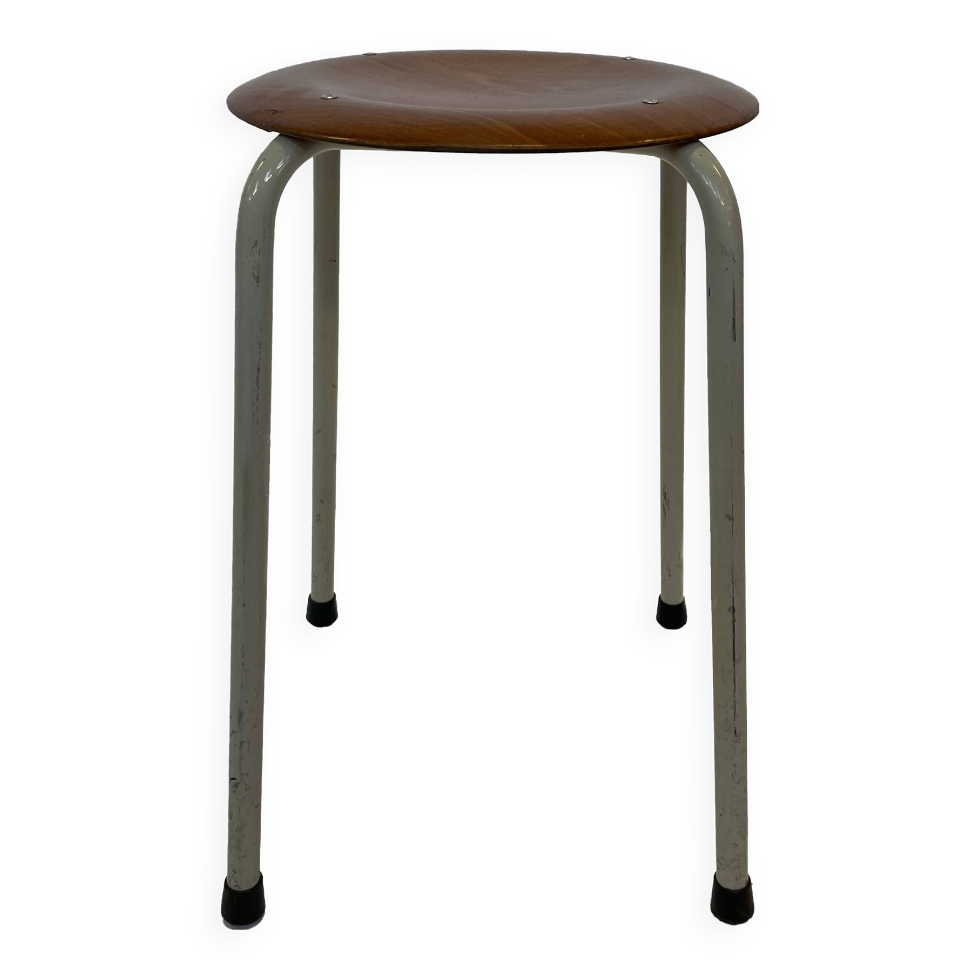Vintage school stool, 1970s industrial design, Dutch minimalist