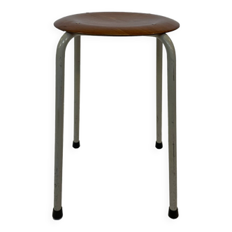 Vintage school stool, 1970s industrial design, Dutch minimalist