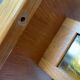 1960s wooden stained glass pendant light