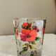 Unique whisky glass with a poppy design, handmade and signed by M.B.