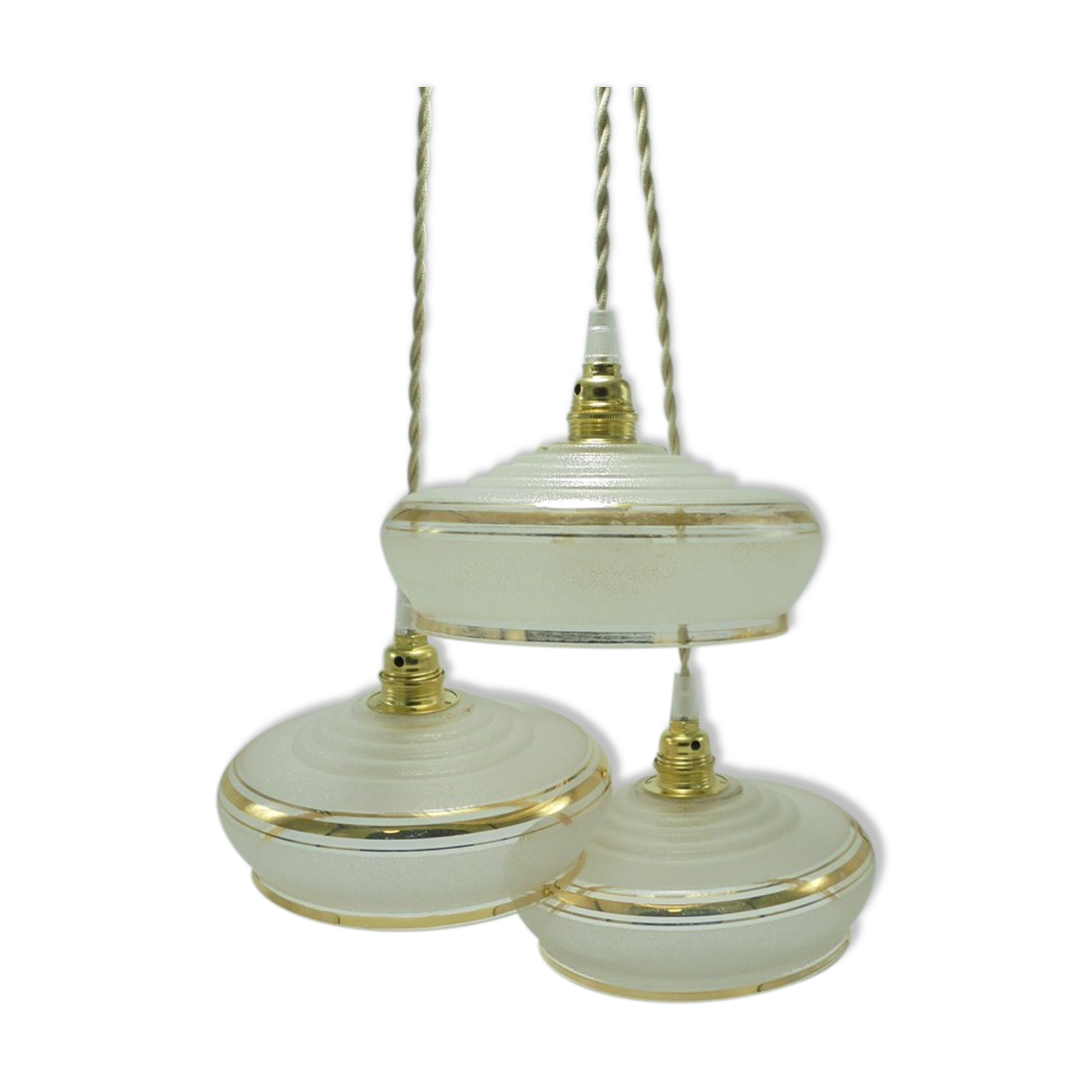Set de 3 suspensions art déco