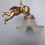 Hanging chandelier / bronze angel dore ep 1940/50