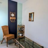 Vintage rattan coffee table, natural elegance