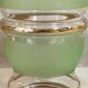 Green granite glass vase and vintage gilding 1950 art deco style