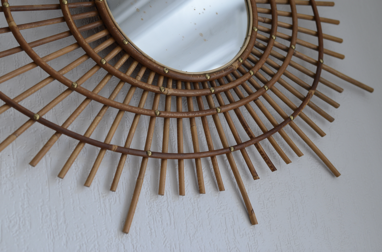 Rattan mirror 80x60cm
