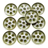Set of 10 Moulin de Loups oyster plates