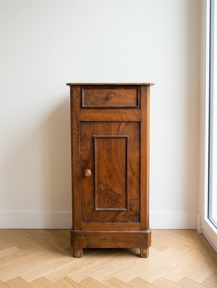Antique wooden bedside table: set of 2