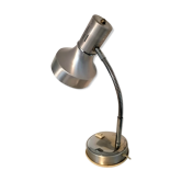Lampe bureau atelier articulée métal chromé et alu vintage