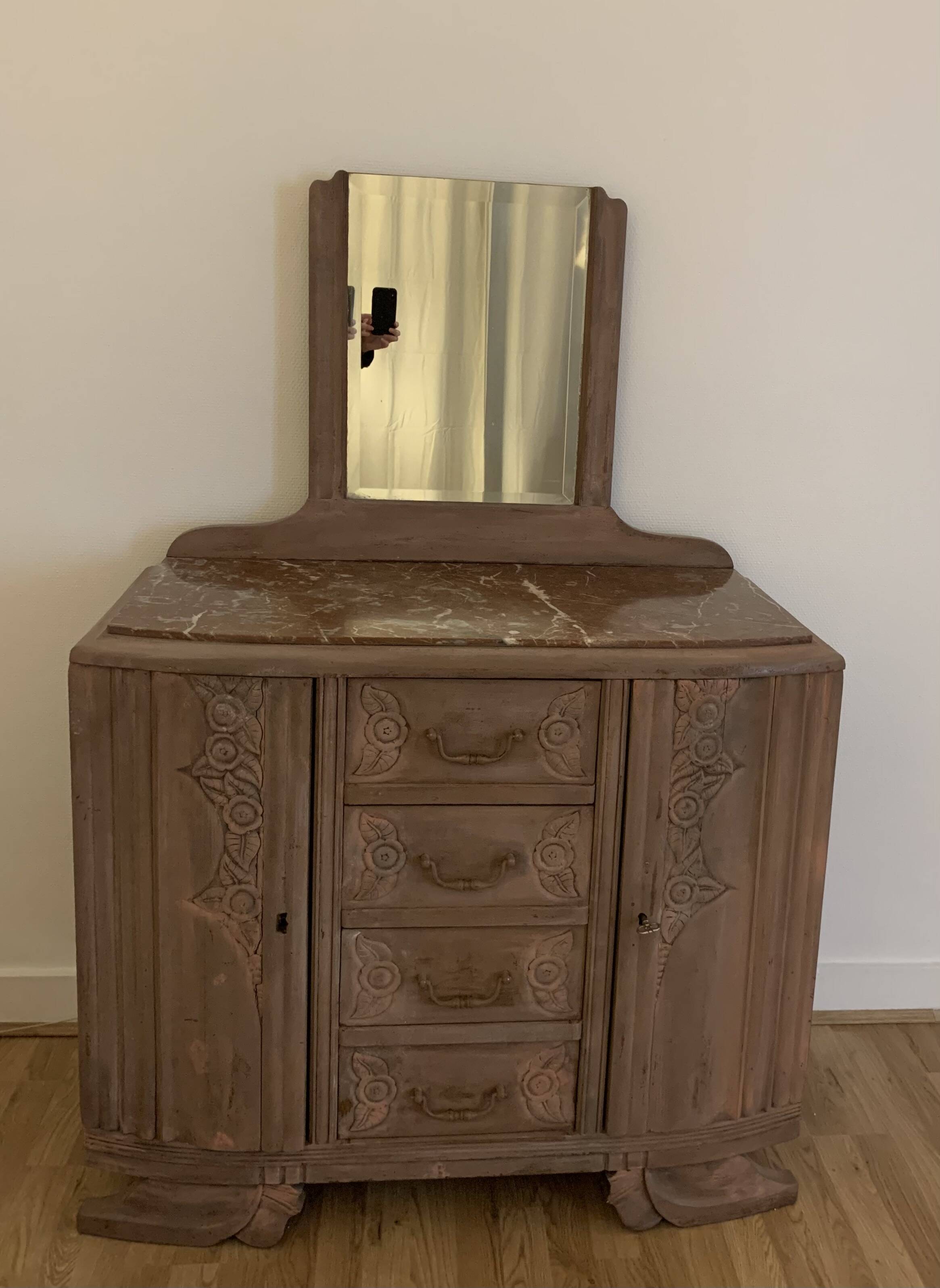 Commode vieux rose Art déco