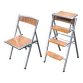 Chaise transformable en escabeau, vintage en formica