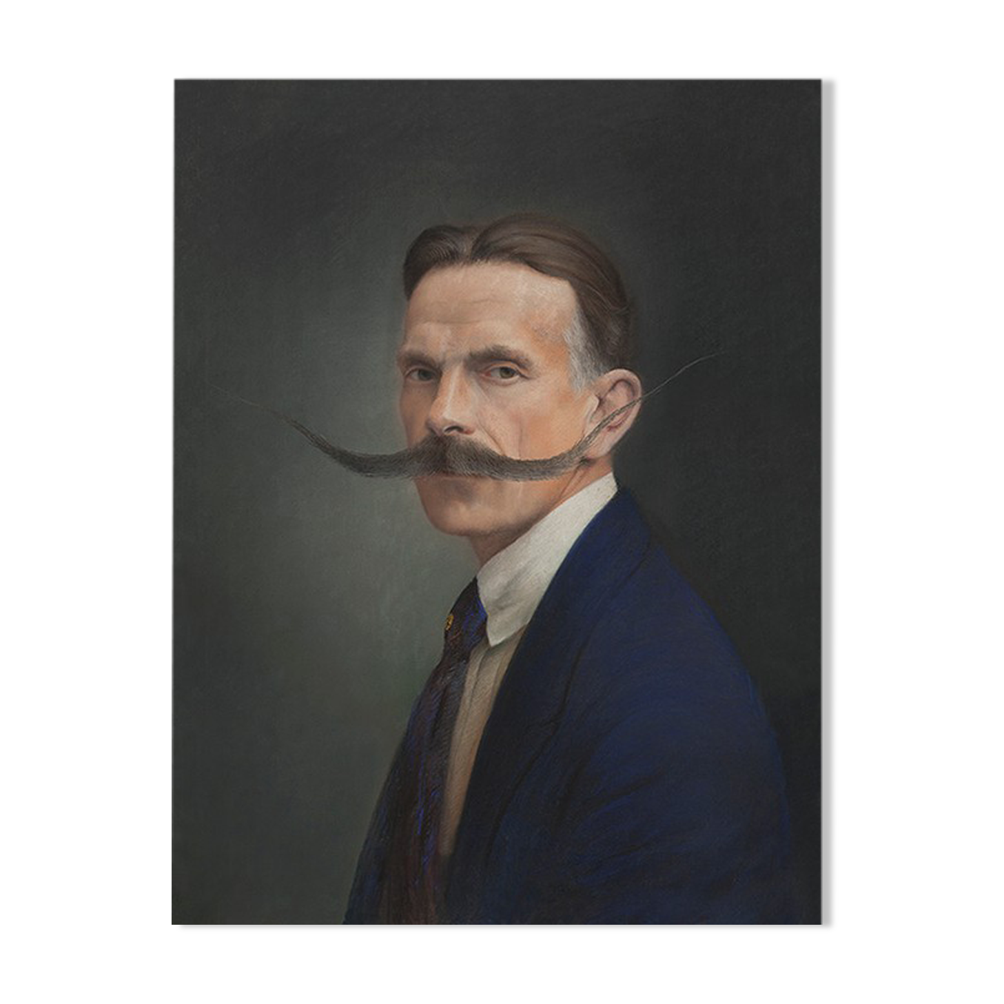 Old pastel portrait - series "The mustaches"