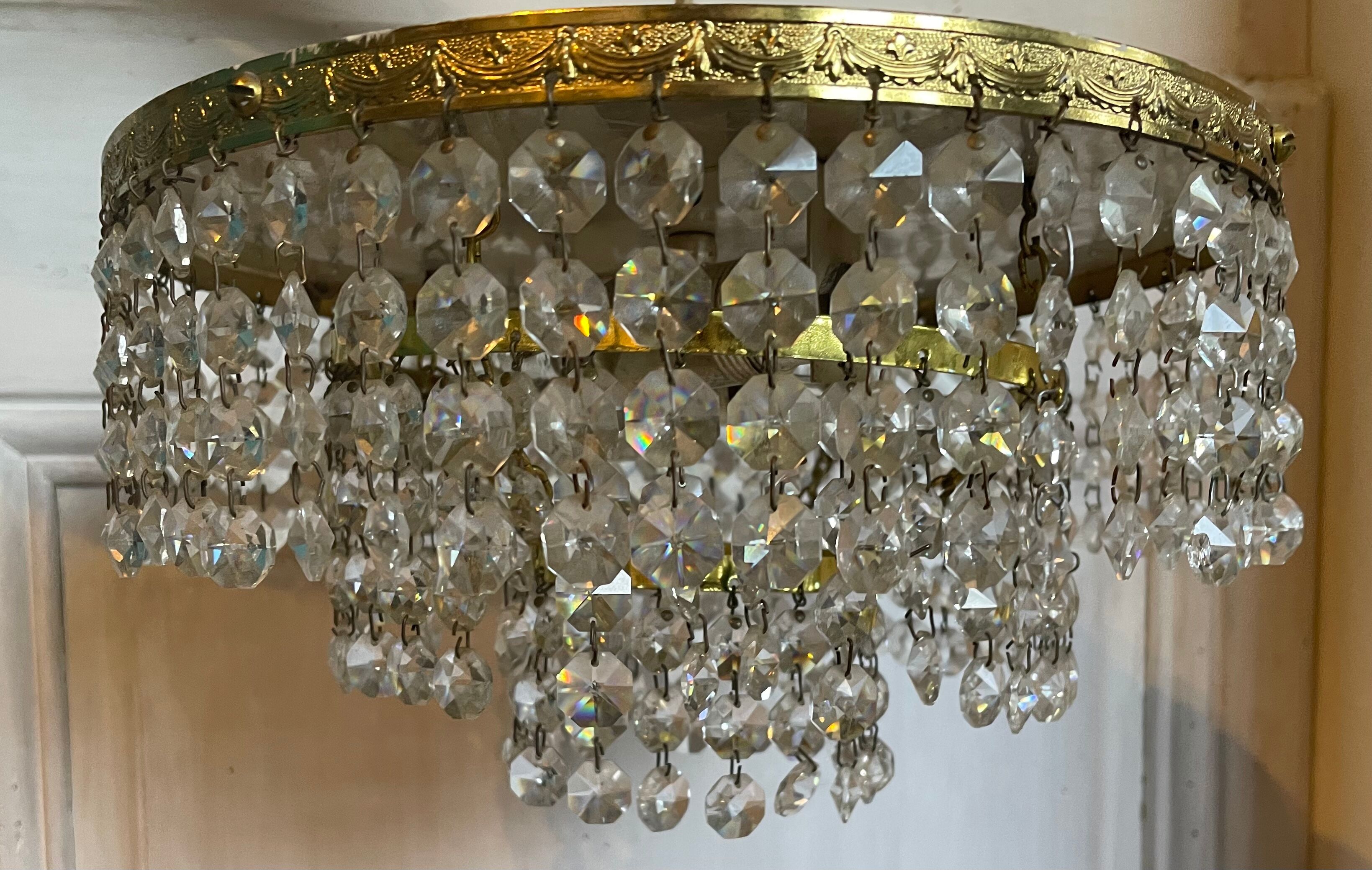 Ceiling lamp crown brass with vintage tassels