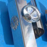 Pair of 70s designer wall lights in chrome metal