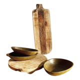 Set of 3 wooden cups