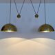 Large Adjustable Double Posa44 Brass Pendant Lamp by Florian Schulz
