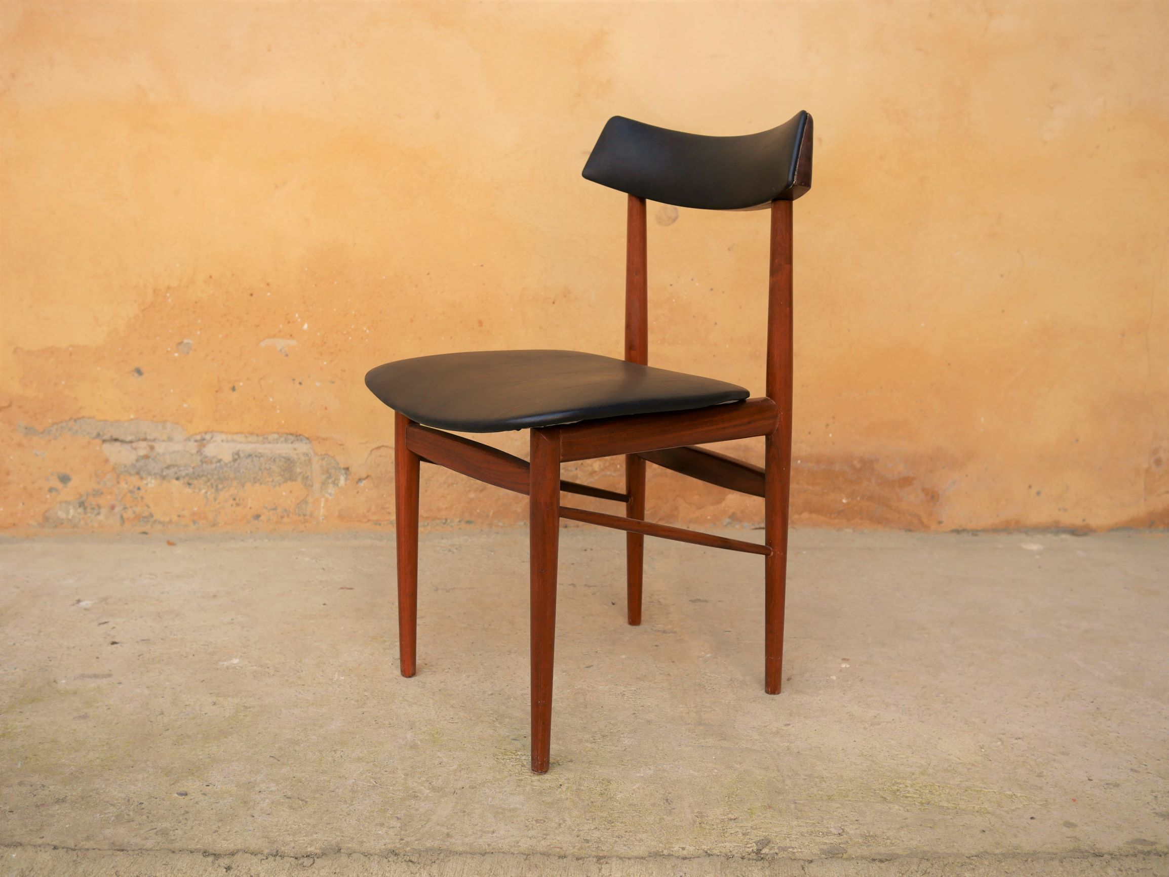 Vintage Scandinavian teak and skai chair