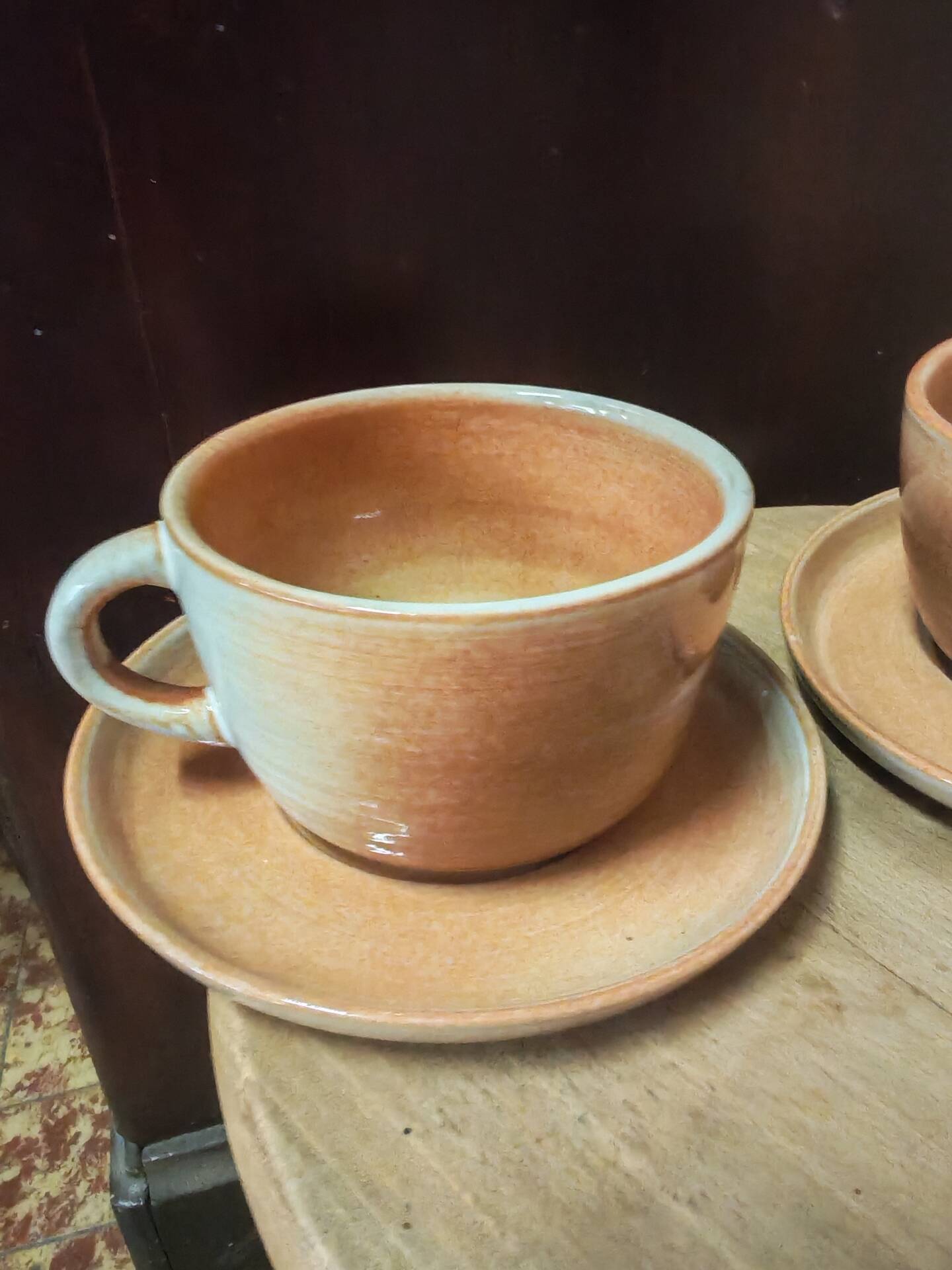 Paire de tasses en grès émaillé  vintage 1970