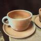 Paire de tasses en grès émaillé  vintage 1970