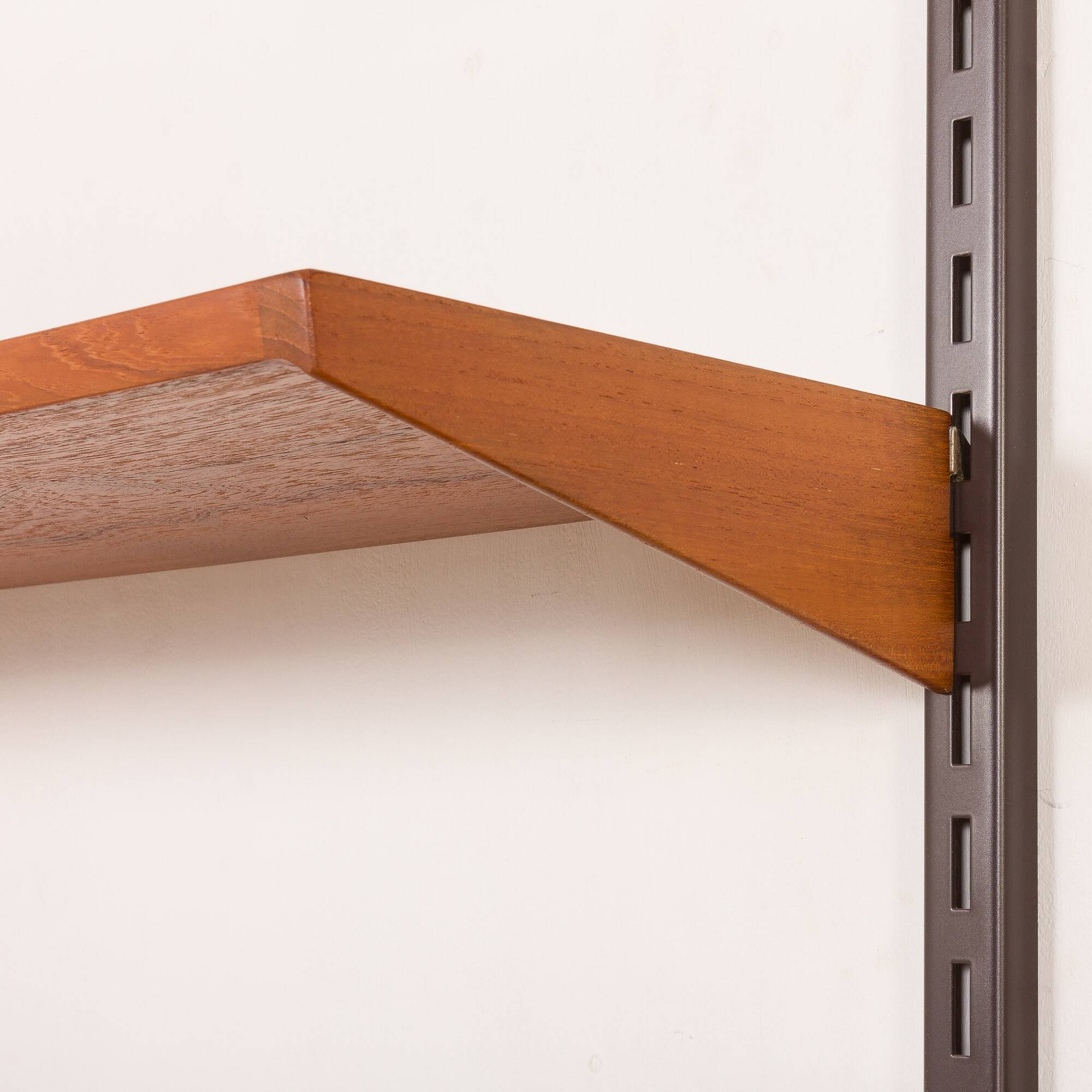 Kai Kristiansen teak wall unit with a desk and a lamp, FM Mobler, 1960s