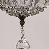 Louis XVI style bronze ceiling light and glass pendants