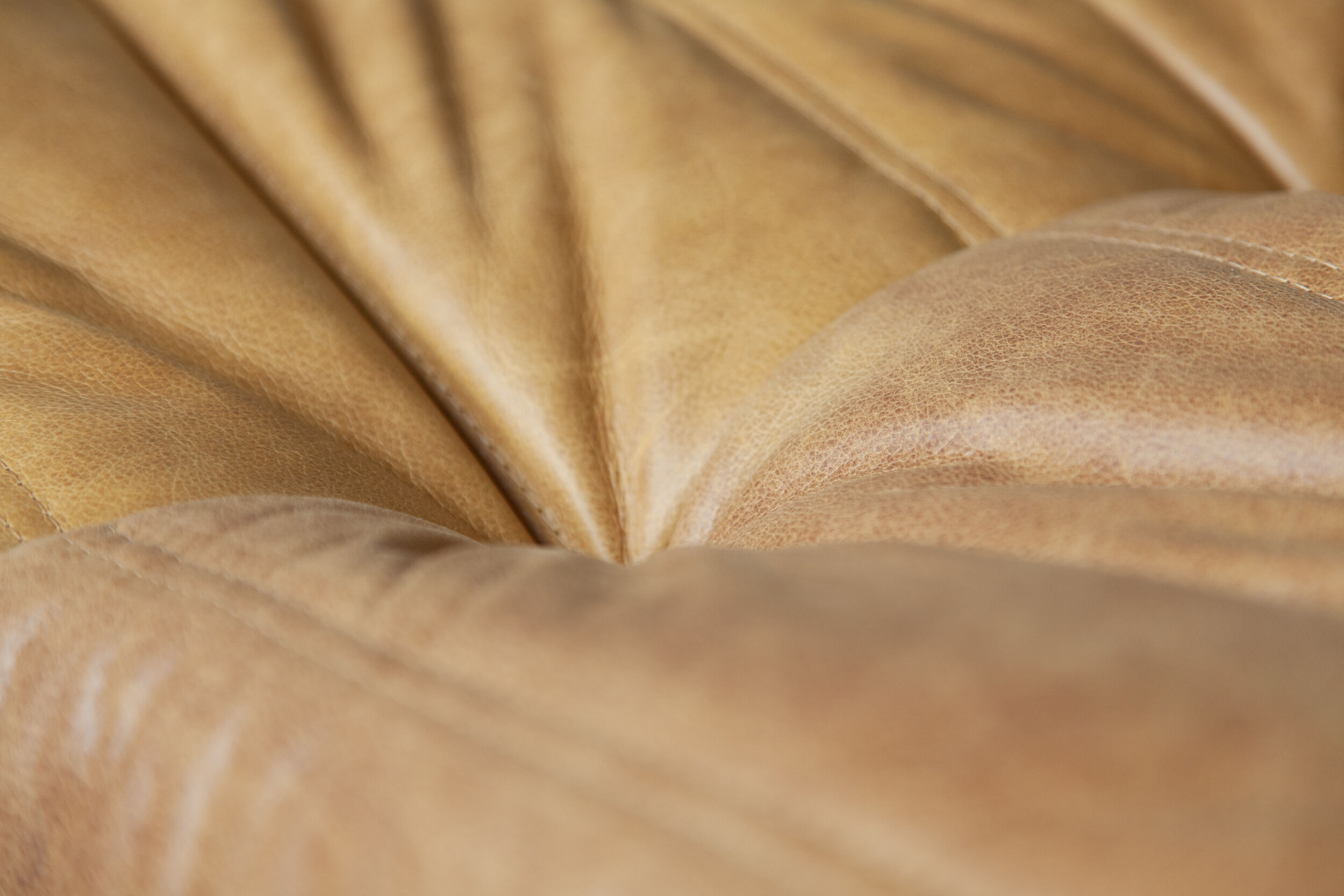 Ottoman Togo in camel leather  designed by Michel Ducaroy 1973