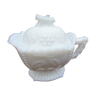 Teapot, pourer in white opaline, late 19th century