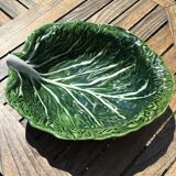 Salad bowl or vegetable cabbage leaf in green slurry