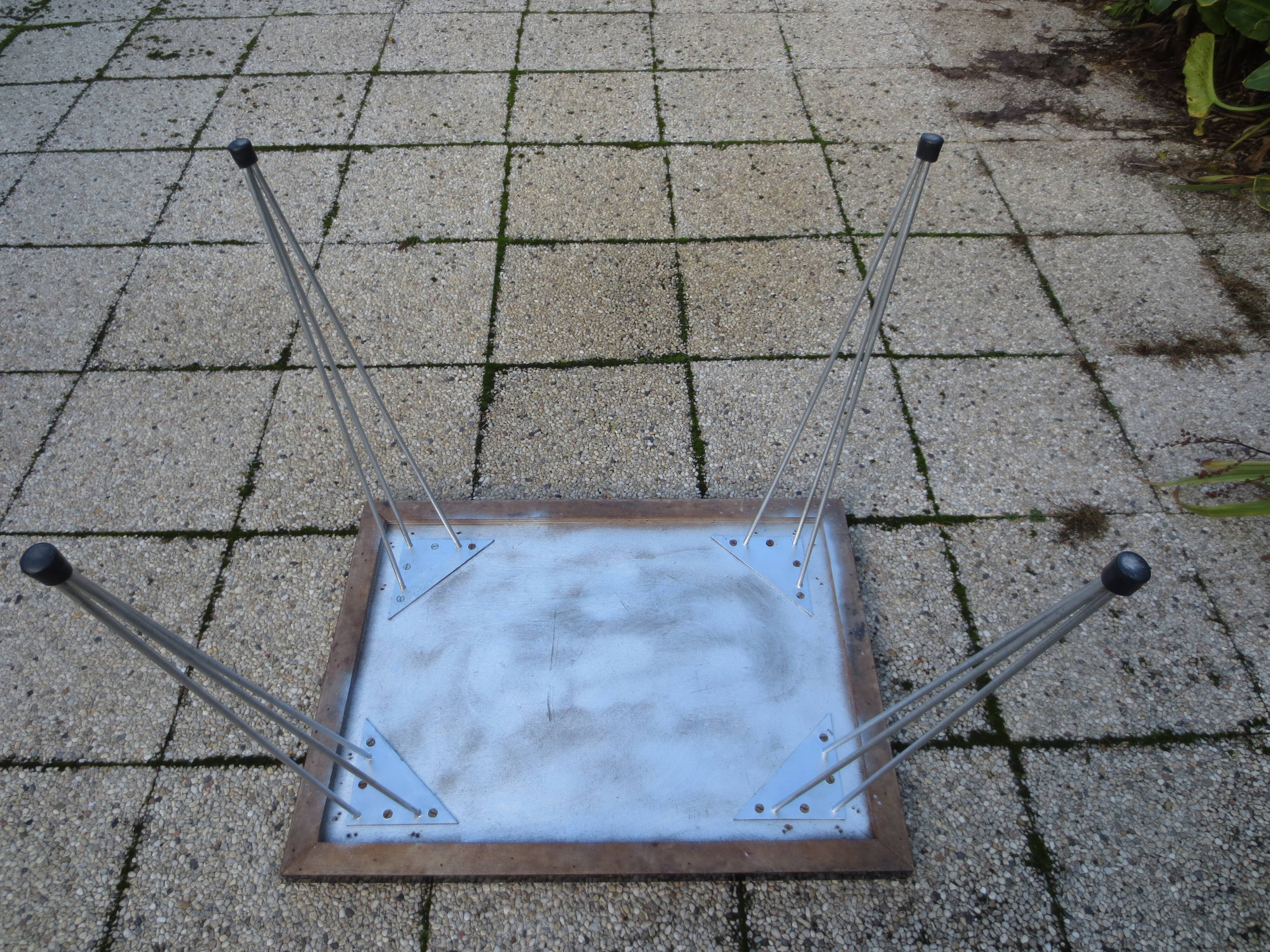 vintage bistro table in red formica