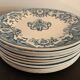 10 plates in old blue earthenware Terre de Fer Léon Graves model Louis XVI 20th century