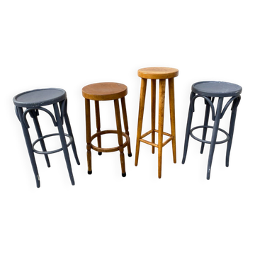 4 mismatched high bistro stools