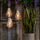 Industrial lamp in glass and metal