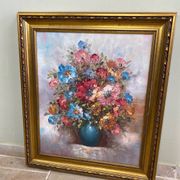 Tableau huile sur toile bouquet