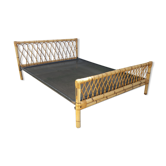 double bed bamboo and rattan vintage, years 60
