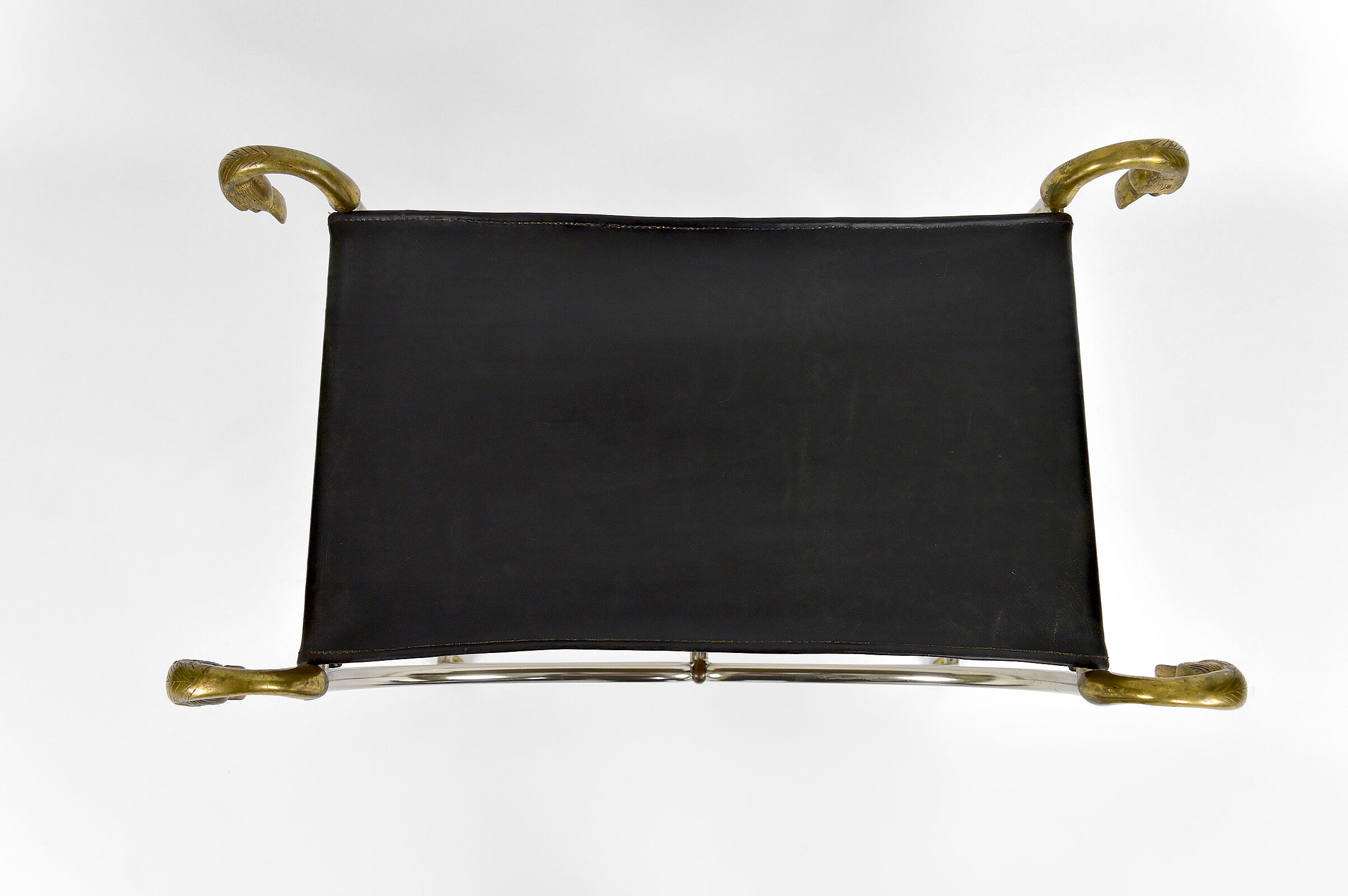 Neoclassical swan-headed curule circa 1960