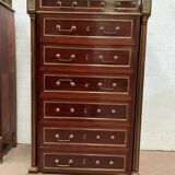Semainier in trompe l'oeil Safe furniture of Napoleon III style Mahogany XX century