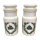 2 opaline glass spice jars