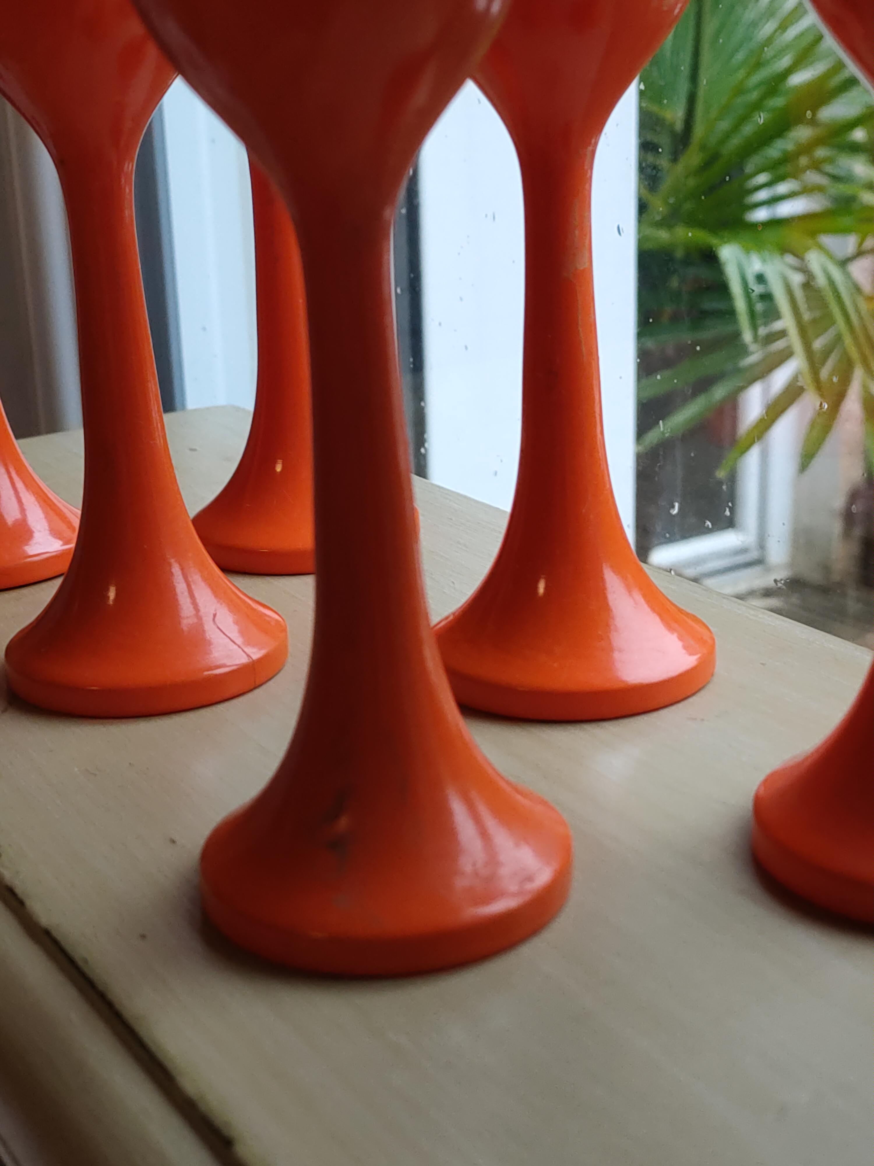 6 orange tulip shaped cockroaches