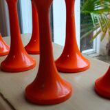 6 orange tulip shaped cockroaches