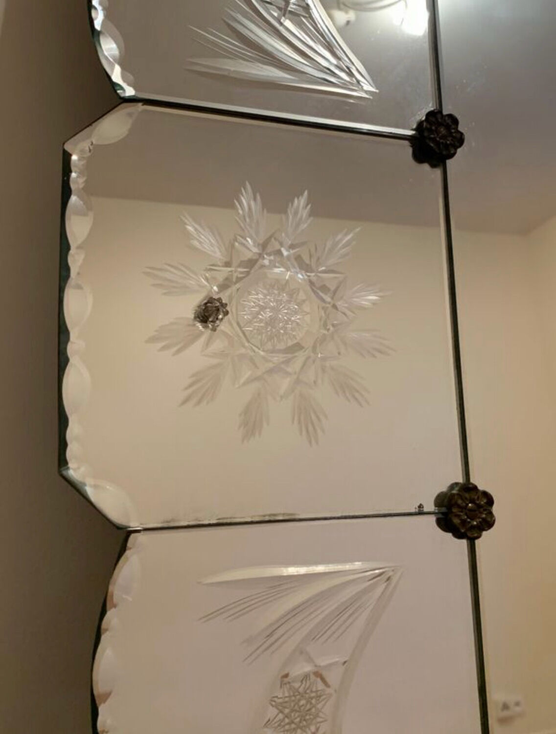 Large antique Art Deco Venetian mirror 203x100
