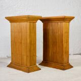 Pair of rattan pedestals 60s